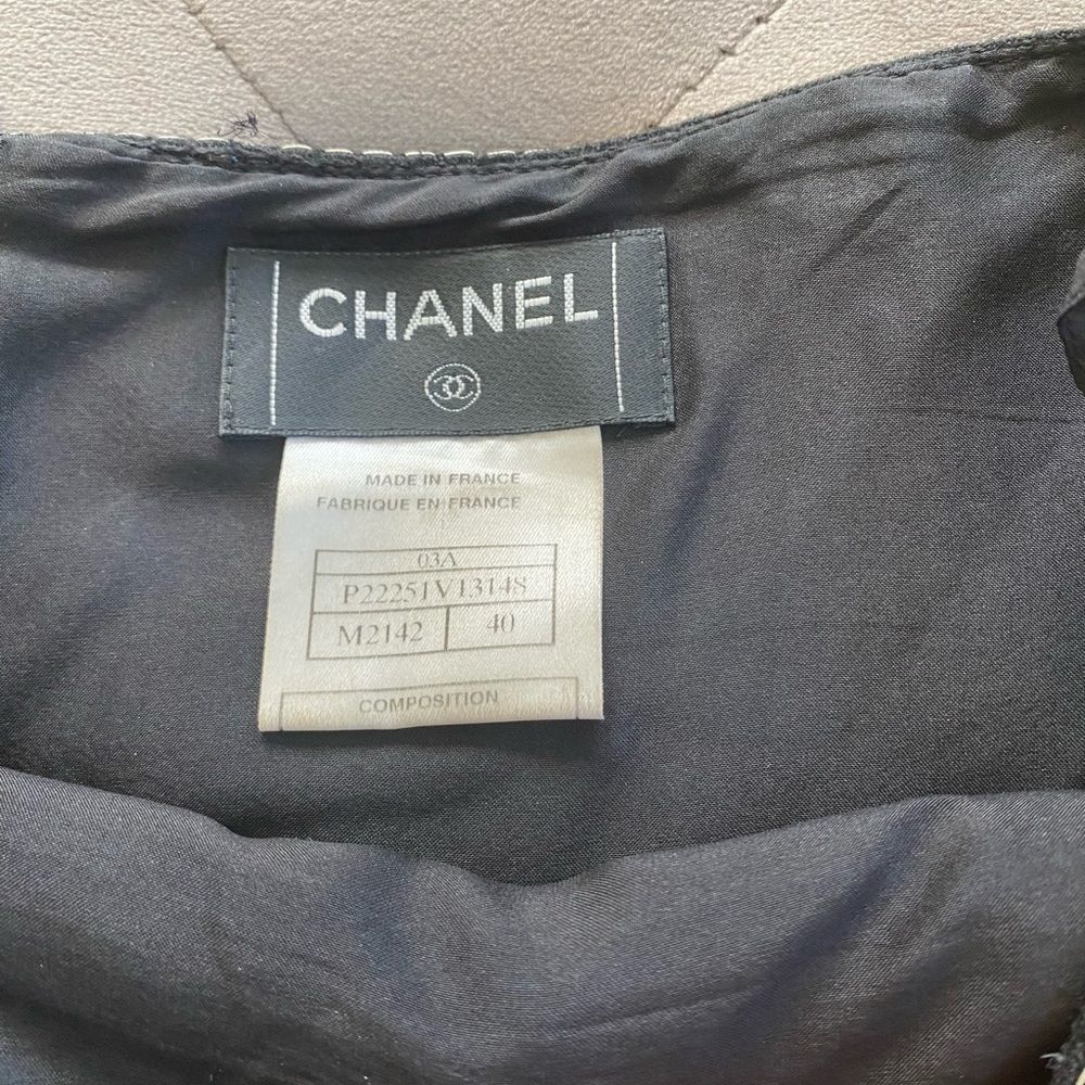🚫SOLD🚫CHANEL Striped and Polka-Dot Knee-Length Trapezoid Skirt Size 40 - Picture 5 of 7